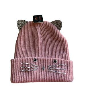 Pink Cat beanie New With Tags Size One Size #1274